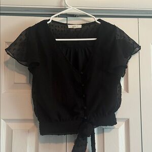 Chic Black Button-Down Blouse